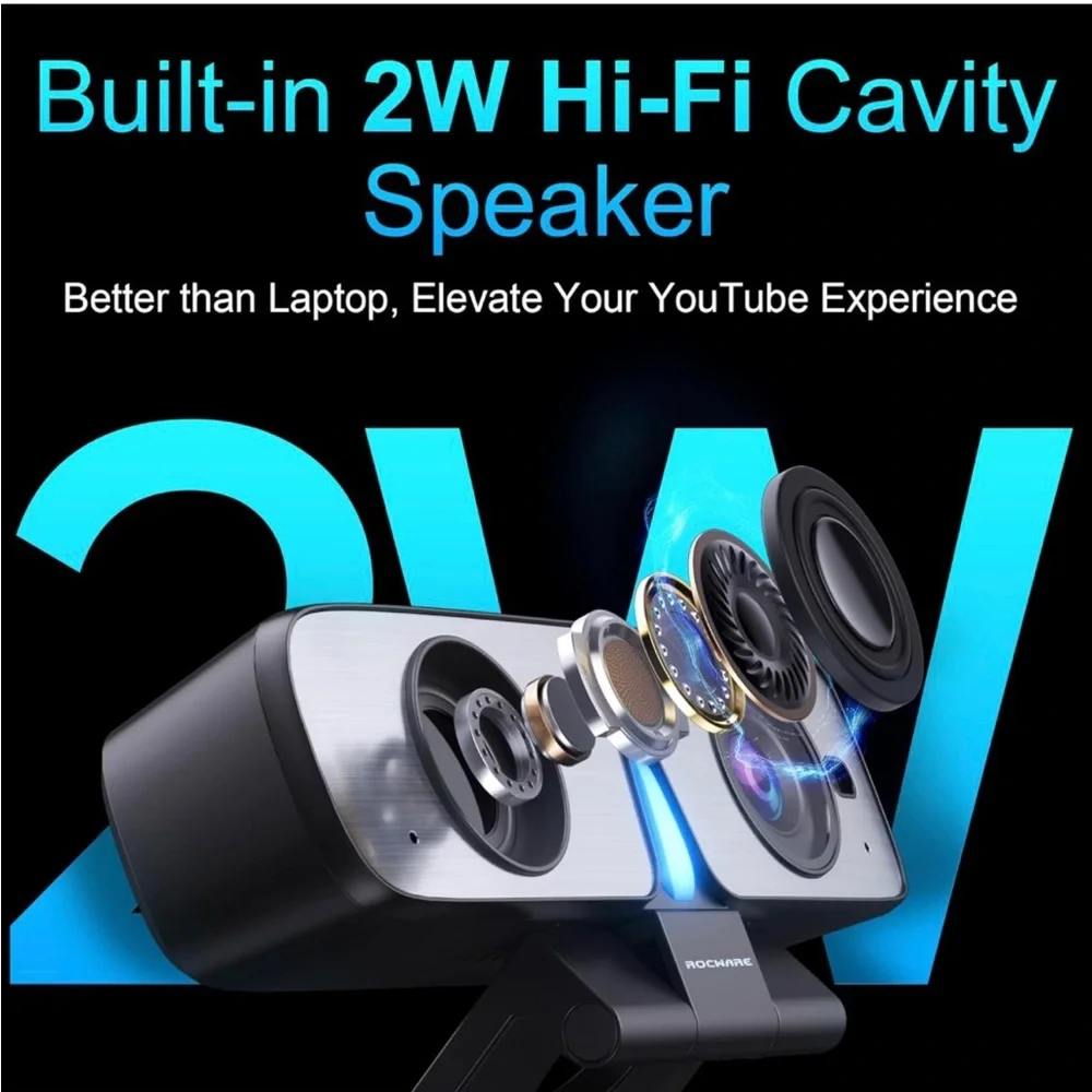 Rockware All in one video conferencing soundbar webcam for pc